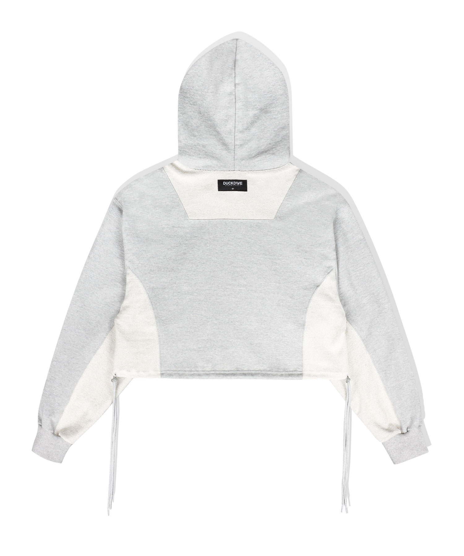 REVERSE BLOCK CAP CROP HOODIE（GRAY）/size：OS