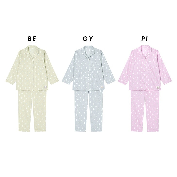 ワコール 睡眠科学 wacoal SOU・SOU ソウソウ レディース ルームウェア パジャマ 長袖長ズボン 綿100% 日本製 国産 YDX636 部屋着 綿100% サテン生地 ナイトウェア