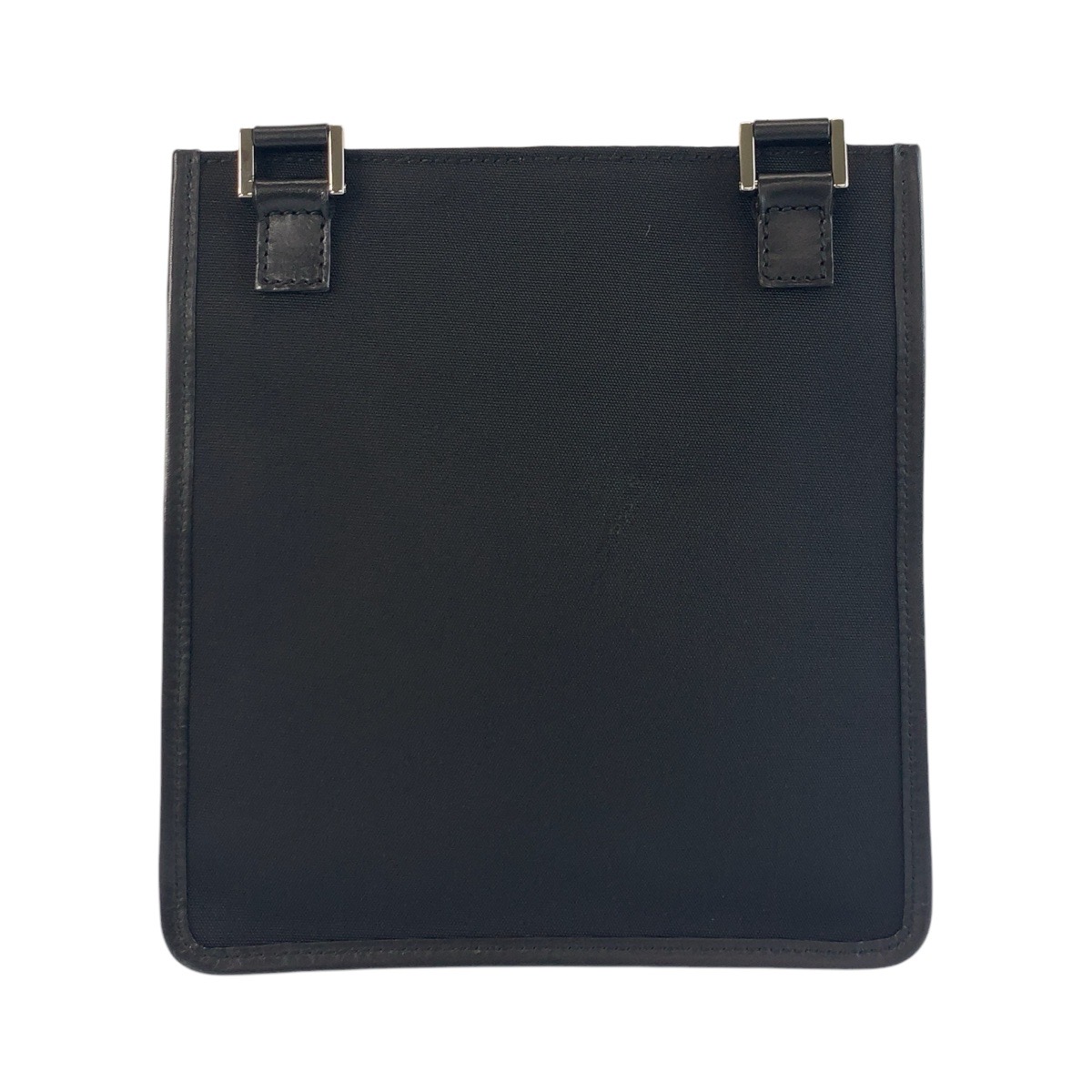 美品 ブラック 黒 シルバー金具 ナイロン/レザー 92562 ショルダーバッグ ポシェット レディース 503919 美品 ブラック 黒 シルバー金具 ナイロン/レザー 92562 ショルダーバッグ ポシェット レディース 503919