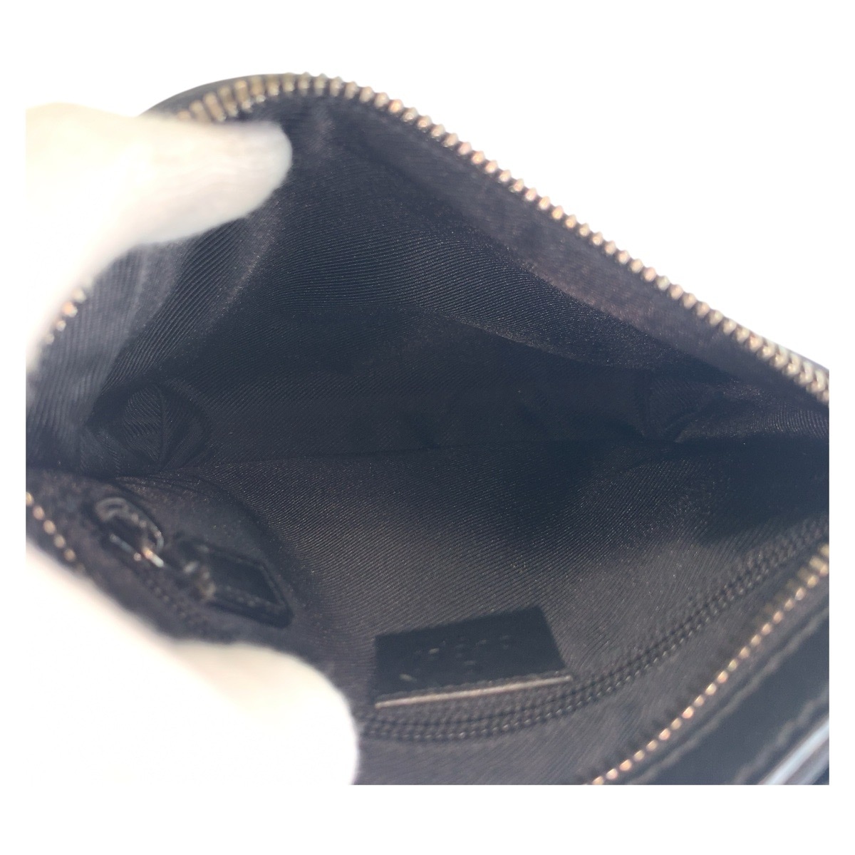 美品 ブラック 黒 シルバー金具 ナイロン/レザー 92562 ショルダーバッグ ポシェット レディース 503919 美品 ブラック 黒 シルバー金具 ナイロン/レザー 92562 ショルダーバッグ ポシェット レディース 503919