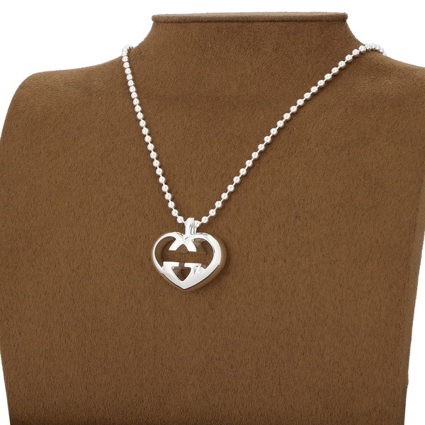 GUCCI 246487-J8400-8106 Interlocking G グッチ インターロッキングG ハート モチーフ ネックレス シルバー925 シルバー GUCCI 246487-J8400-8106 Interlocking G グッチ インターロッキングG ハート モチーフ ネックレス シルバー925 シルバー