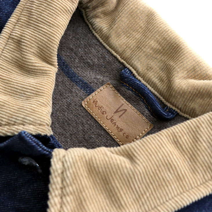 Nudie Jeans ヌーディージーンズ デニムジャケット JohnnyThunder ウールブランケット裏地 ストームライダー ストライプ コーデュロイ オーガニックコットン 青 160851 Nudie Jeans ヌーディージーンズ デニムジャケット JohnnyThunder ウールブランケット裏地 ストームライダー ストライプ コーデュロイ オーガニックコットン 青 160851