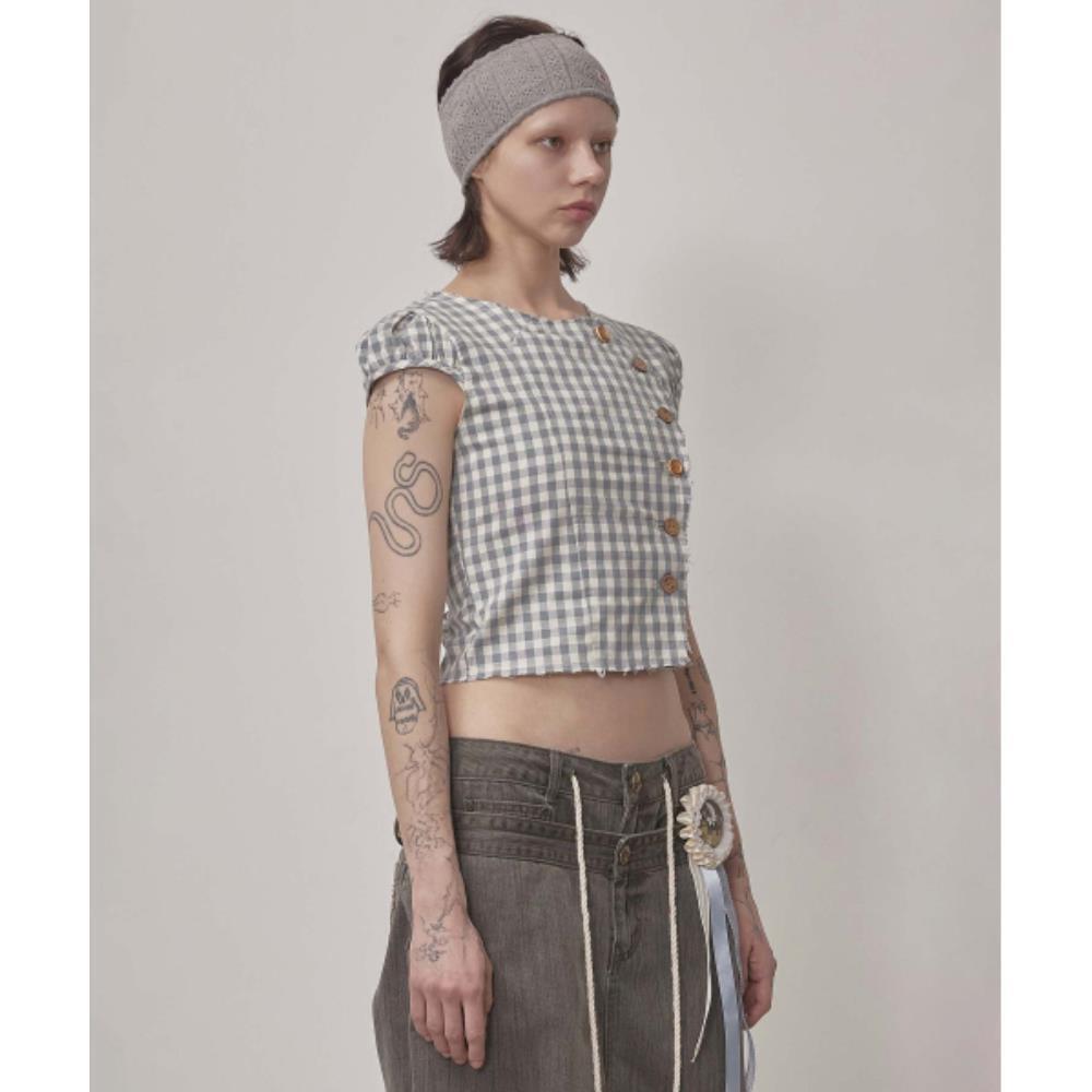 スカルプター Rosetta Puff Shirt Mint Gingham SC25S232MT