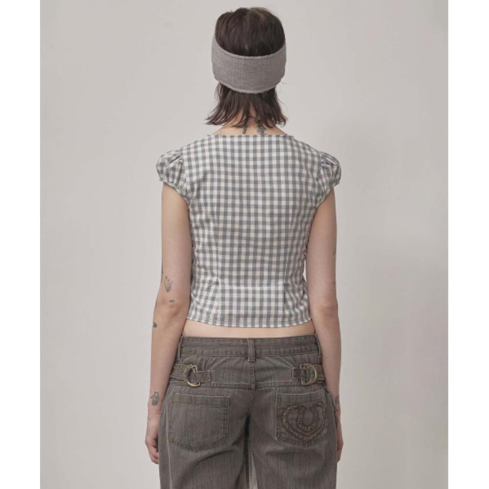 スカルプター Rosetta Puff Shirt Mint Gingham SC25S232MT