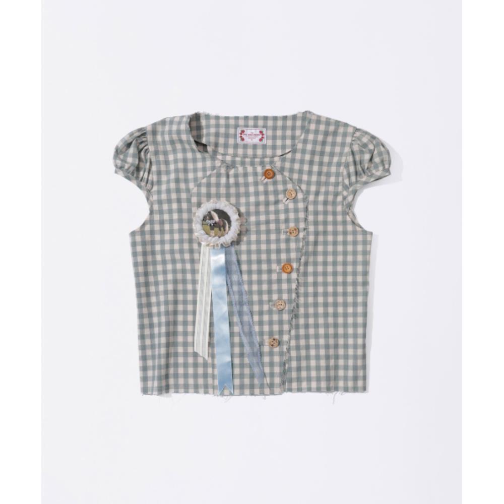 スカルプター Rosetta Puff Shirt Mint Gingham SC25S232MT