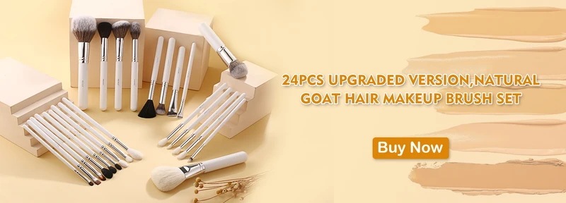 Beili-プロのメイクアップブラシセット天然ヤギの髪ファンデーションパウダー輪郭アイシャドウ黒