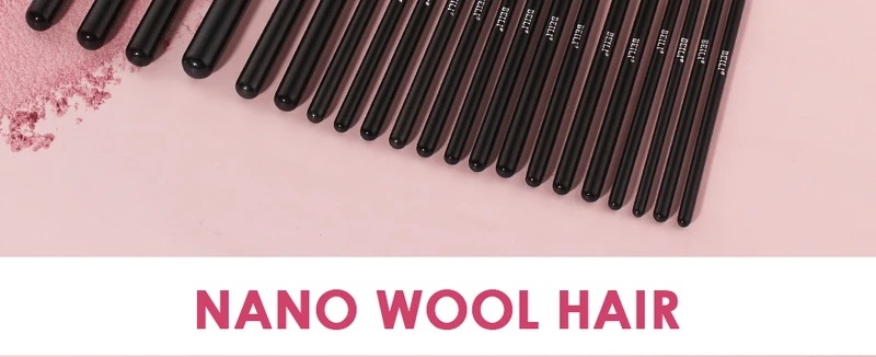 Beili-プロのメイクアップブラシセット天然ヤギの髪ファンデーションパウダー輪郭アイシャドウ黒