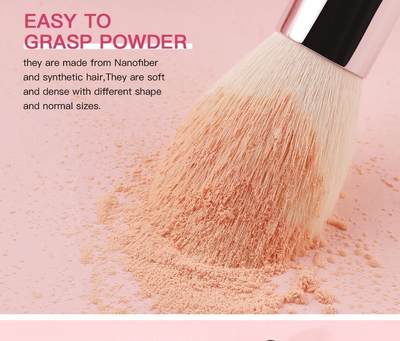 Beili-プロのメイクアップブラシセット天然ヤギの髪ファンデーションパウダー輪郭アイシャドウ黒