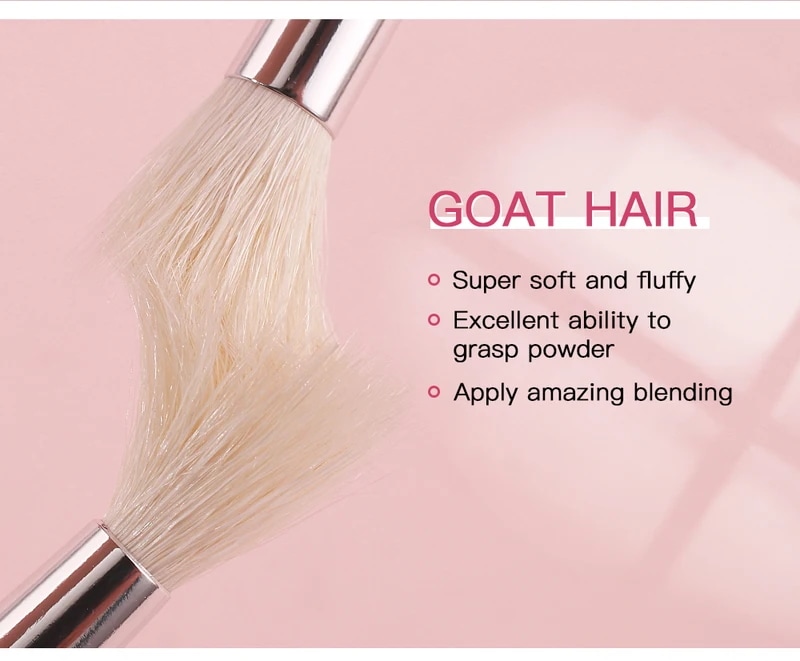 Beili-プロのメイクアップブラシセット天然ヤギの髪ファンデーションパウダー輪郭アイシャドウ黒