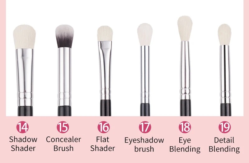 Beili-プロのメイクアップブラシセット天然ヤギの髪ファンデーションパウダー輪郭アイシャドウ黒