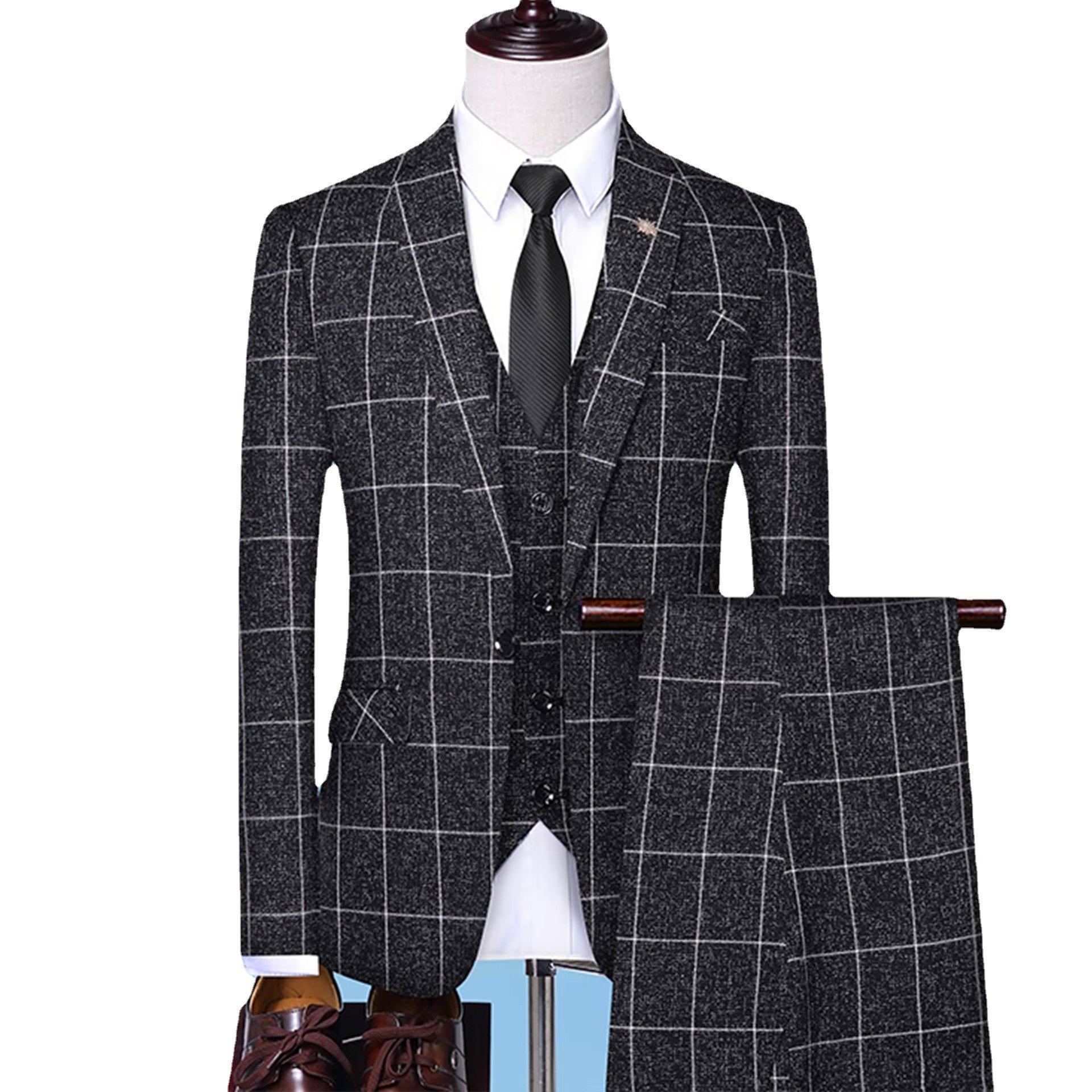 スーツ セットアップ メンズ スーツ ビジネス フォーマルスーツ 紳士就活 就職 通勤 アウトドア アウター パーティー 結婚式 秋冬 春夏ビジネススーツ三点セット男性春秋韓国版修身格子結婚ドレス連れ スーツ セットアップ メンズ スーツ ビジネス フォーマルスーツ 紳士就活 就職 通勤 アウトドア アウター パーティー 結婚式 秋冬 春夏ビジネススーツ三点セット男性春秋韓国版修身格子結婚ドレス連れ