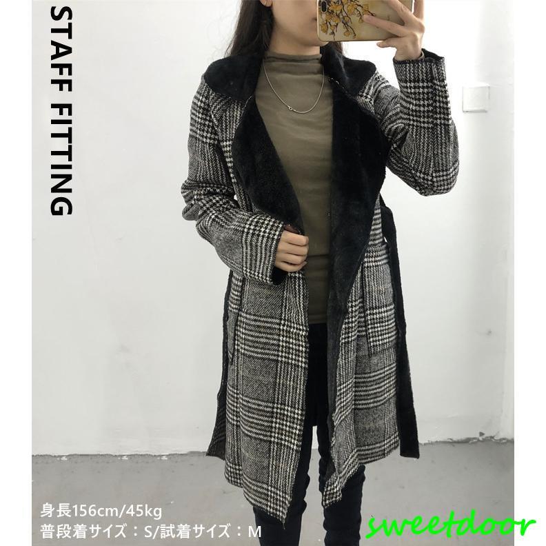 ロングコート コート チェスターコート レディース トップス アウター ファー付き 裏ボア チェック柄 通勤 おしゃれ 暖かい 冬 ロングコート コート チェスターコート レディース トップス アウター ファー付き 裏ボア チェック柄 通勤 おしゃれ 暖かい 冬