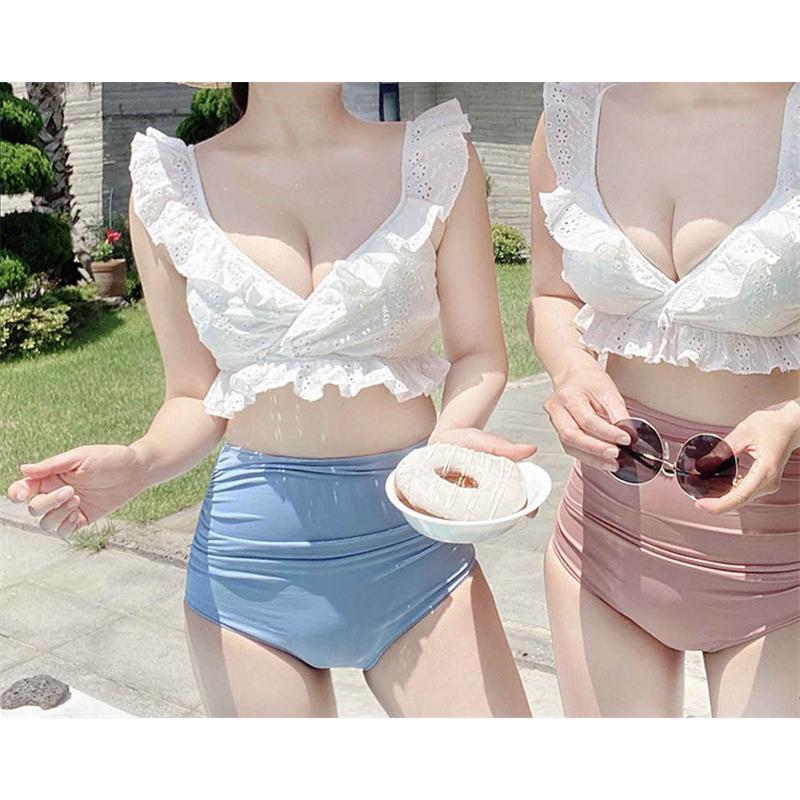 水着 レディース ビキニ 上下セット 2点セット フレア タンキニ ハイウエスト セパレート 盛れる ノンワイヤー リゾート 夏 海 ビーチ