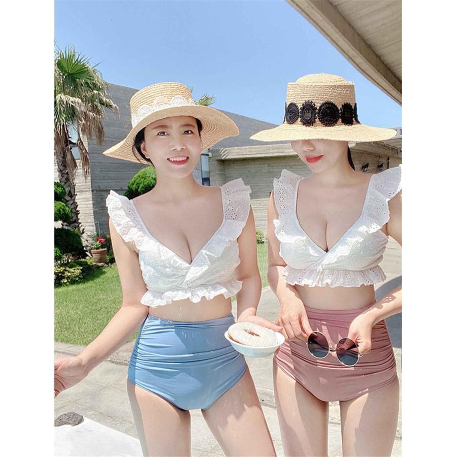 水着 レディース ビキニ 上下セット 2点セット フレア タンキニ ハイウエスト セパレート 盛れる ノンワイヤー リゾート 夏 海 ビーチ