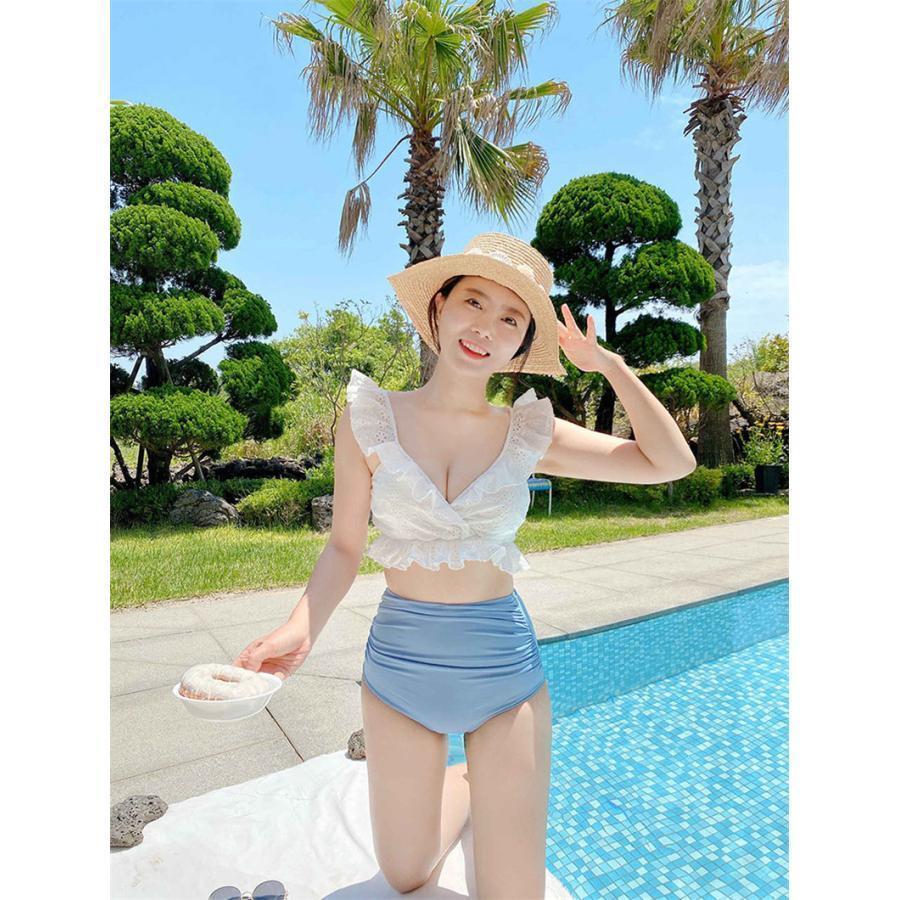 水着 レディース ビキニ 上下セット 2点セット フレア タンキニ ハイウエスト セパレート 盛れる ノンワイヤー リゾート 夏 海 ビーチ