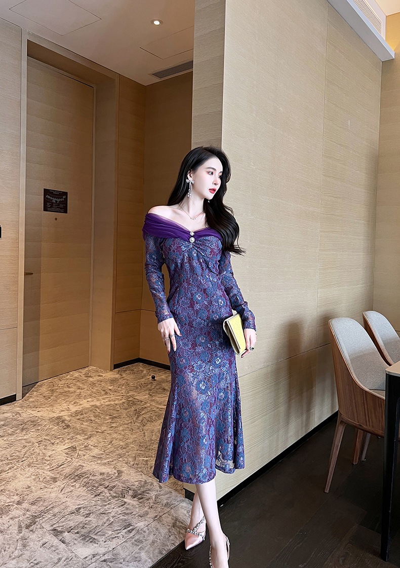 【Fellow 20%割】【JY.上品】 秋 ベアワンピ オフショルダー レース マーメイド ドッキング パーティードレス 着痩せ 大人 お呼ばれ 同窓会 披露宴 卒業式 結婚式 ウェディング 二次会 【Fellow 20%割】【JY.上品】 秋 ベアワンピ オフショルダー レース マーメイド ドッキング パーティードレス 着痩せ 大人 お呼ばれ 同窓会 披露宴 卒業式 結婚式 ウェディング 二次会