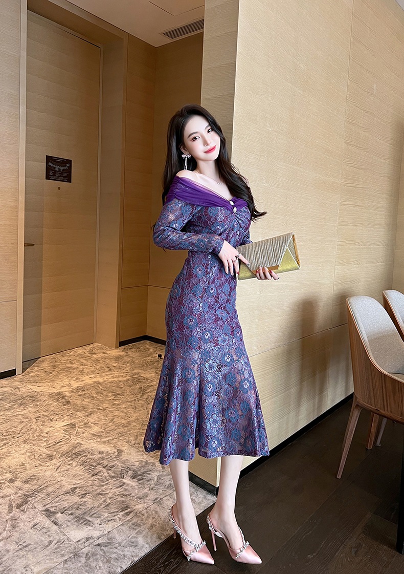 【Fellow 20%割】【JY.上品】 秋 ベアワンピ オフショルダー レース マーメイド ドッキング パーティードレス 着痩せ 大人 お呼ばれ 同窓会 披露宴 卒業式 結婚式 ウェディング 二次会 【Fellow 20%割】【JY.上品】 秋 ベアワンピ オフショルダー レース マーメイド ドッキング パーティードレス 着痩せ 大人 お呼ばれ 同窓会 披露宴 卒業式 結婚式 ウェディング 二次会