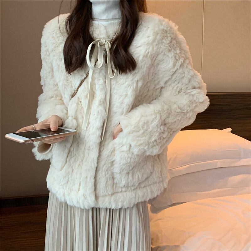 アウター ジャケット ショート丈 シングルブレスト ボタン 長袖 リボン もこもこ 厚手 ふわふわ アウター ジャケット ショート丈 シングルブレスト ボタン 長袖 リボン もこもこ 厚手 ふわふわ