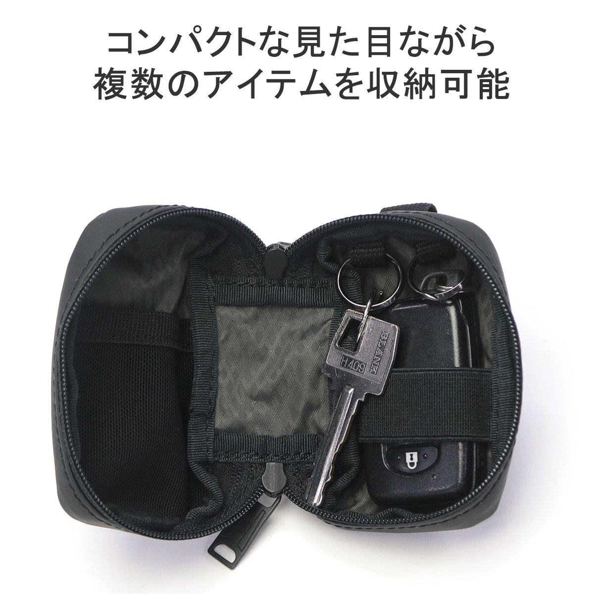 メンズ レディース ブランド 小型 コンパクト 鍵入れ ポーチ 小物入れ 防水 撥水 軽量 ラウンドファスナー 日本製 GRID3 KEY CASE - S (ATT-07) 032064