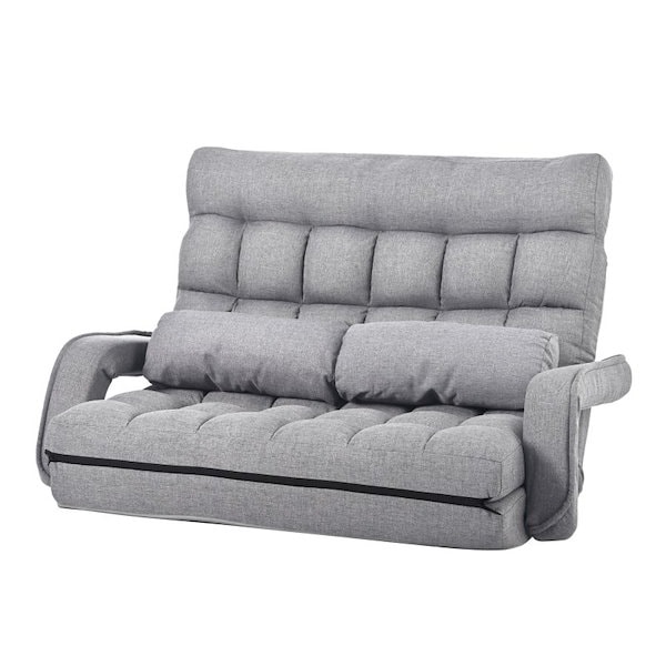 座椅子 二人掛け 4WAY 連動肘つき リクライニングソファ【ライトグレー 】 Amazon｜座椅子 二人掛け 4WAY 連動肘つき リクライニングソファ