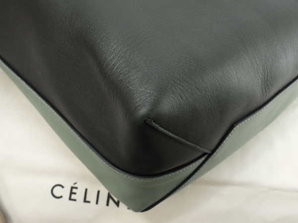 Qoo10] CELINE ツイステッドカバ レザー 緑系 セミショ