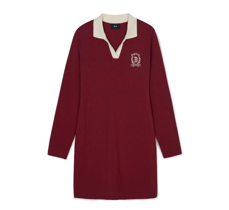 Open Collar Varsity Slim Fit Dress