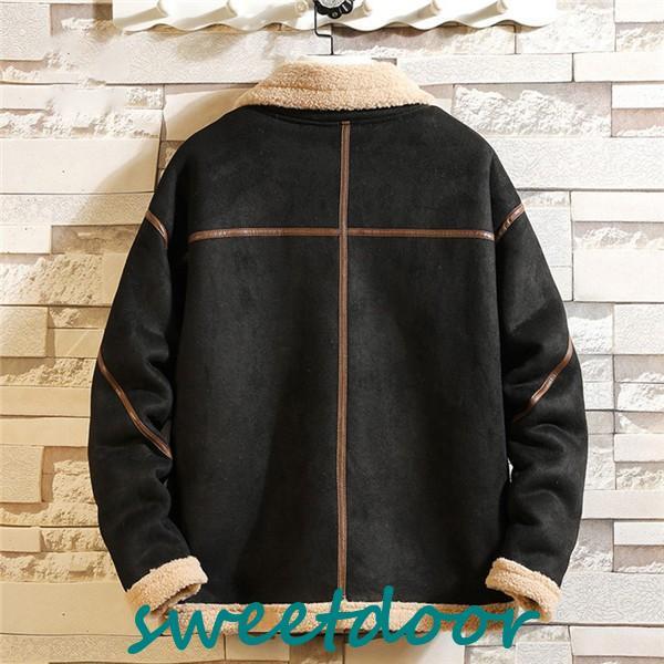 ムートンコート メンズ ボア アウター 裏ボア ブルゾン 裏起毛 おしゃれ 防寒 冬 ゆったり 暖かい 毛皮コート