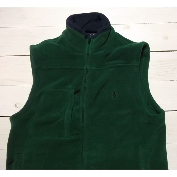 ワンポイント フリースベスト グリーン PR1-036