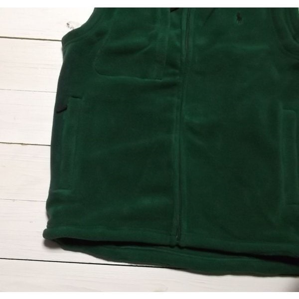 ワンポイント フリースベスト グリーン PR1-036