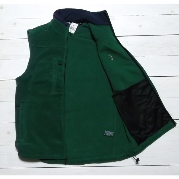 ワンポイント フリースベスト グリーン PR1-036