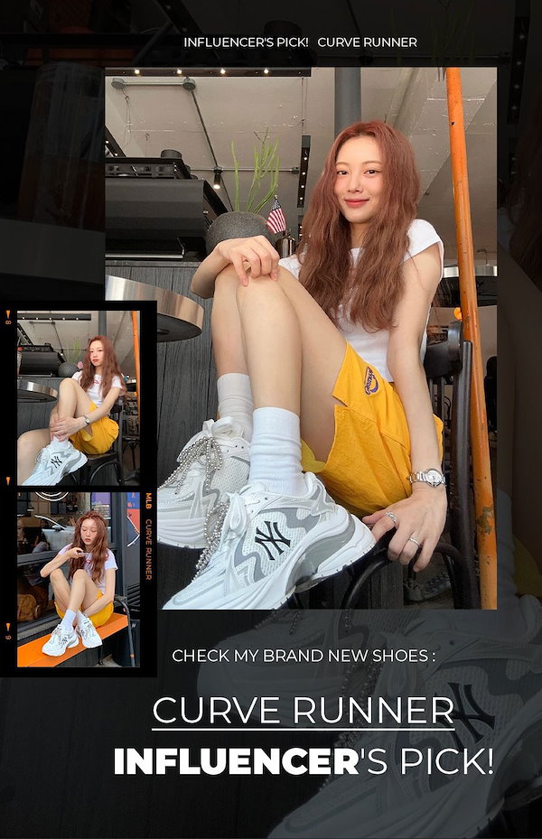 韓国限定 [MLB] CURVE RUNNER 厚底 シューズ ナヨン着用 Qoo10] エムエルビー [TWICE ナヨン 着用] 3ARNS