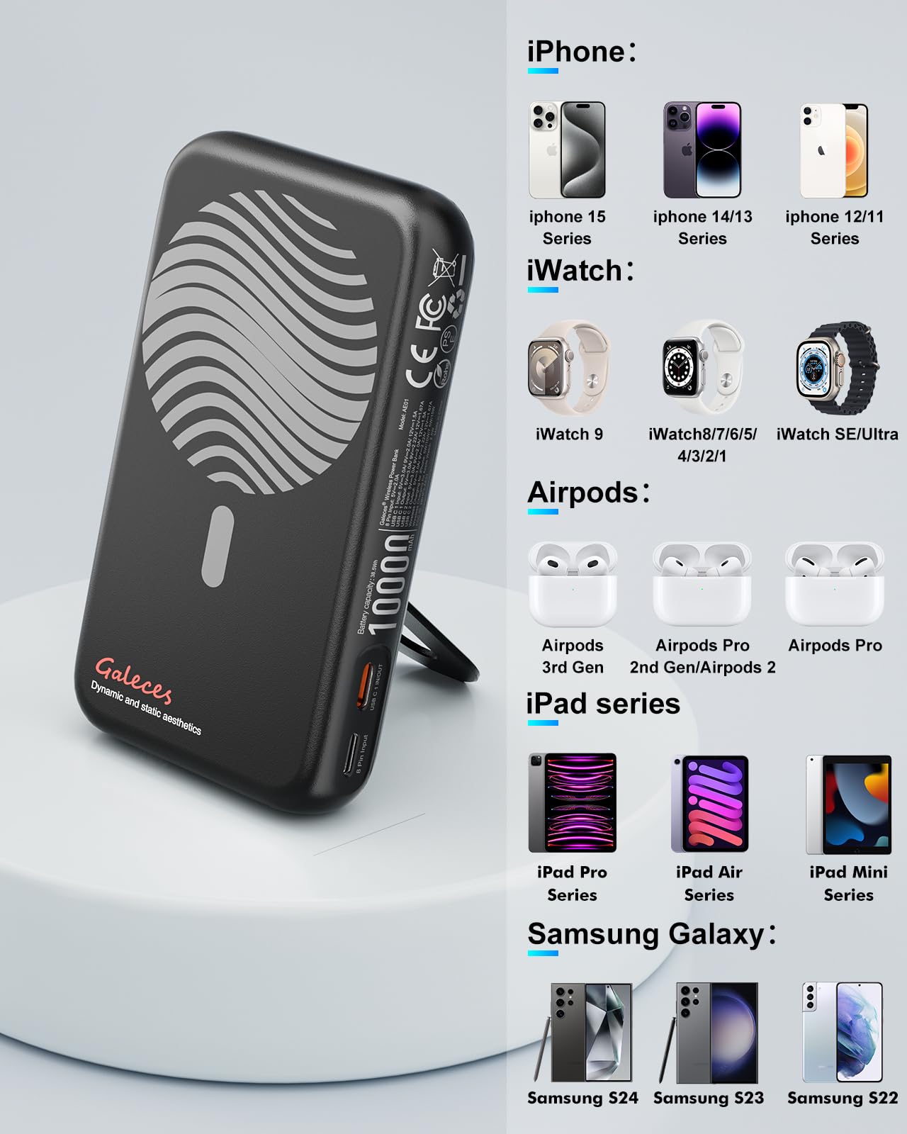 Galeces モバイルバッテリー 超軽量 最大20W急速充電 Type-C 新品未使用】Galeces モバイルバッテリー 超軽量 小型 最大20W急速充電