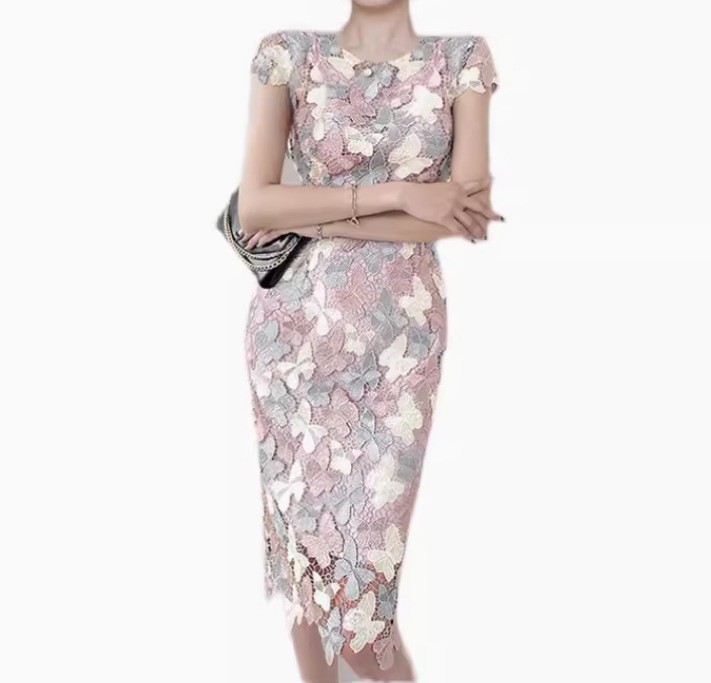 レディース ワンピース ドレス タイトスカート 膝丈 ミモレ 半袖 ラウンドネック タイト スリム 細身 フェミニン レース 刺繍 シフォン ファスナー 透け感 薄手 かわいい 大人可愛い きれいめ レディース ワンピース ドレス タイトスカート 膝丈 ミモレ 半袖 ラウンドネック タイト スリム 細身 フェミニン レース 刺繍 シフォン ファスナー 透け感 薄手 かわいい 大人可愛い きれいめ