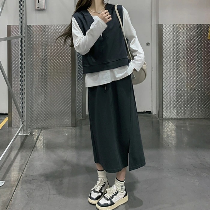 セットアップ レディース スカート Tシャツ ベスト フード スウェット トップス 長袖 3点セット エレガント カジュアル きれいめ フェミニン ミモレ丈 大人 可愛い ナチュラル おしゃれ レイヤ セットアップ レディース スカート Tシャツ ベスト フード スウェット トップス 長袖 3点セット エレガント カジュアル きれいめ フェミニン ミモレ丈 大人 可愛い ナチュラル おしゃれ レイヤ