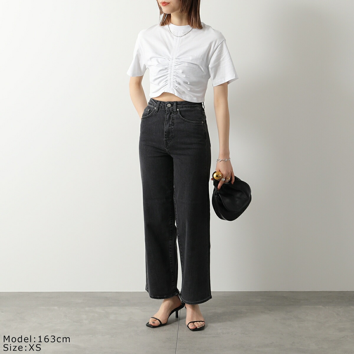 Semicouture セミクチュール 半袖 Tシャツ Y4SJ02 レディース カットソー ショート丈 ギャザー コットン クルーネック カラー2色 Semicouture セミクチュール 半袖 Tシャツ Y4SJ02 レディース カットソー ショート丈 ギャザー コットン クルーネック カラー2色