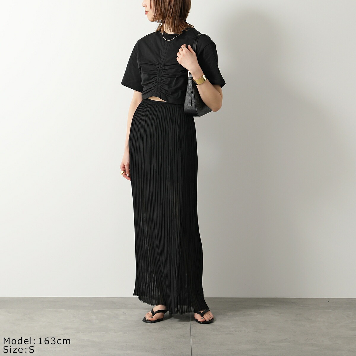 Semicouture セミクチュール 半袖 Tシャツ Y4SJ02 レディース カットソー ショート丈 ギャザー コットン クルーネック カラー2色 Semicouture セミクチュール 半袖 Tシャツ Y4SJ02 レディース カットソー ショート丈 ギャザー コットン クルーネック カラー2色