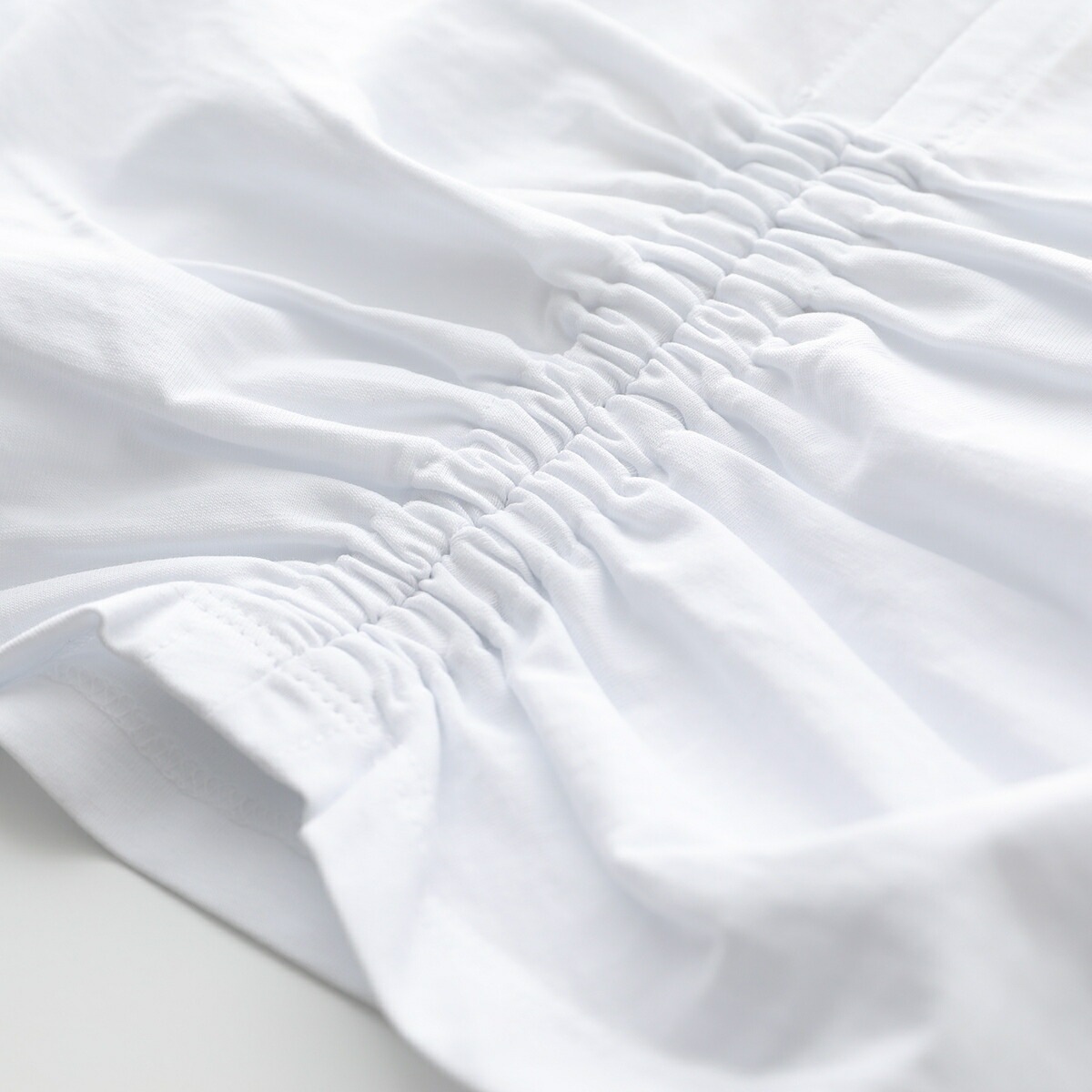 Semicouture セミクチュール 半袖 Tシャツ Y4SJ02 レディース カットソー ショート丈 ギャザー コットン クルーネック カラー2色 Semicouture セミクチュール 半袖 Tシャツ Y4SJ02 レディース カットソー ショート丈 ギャザー コットン クルーネック カラー2色