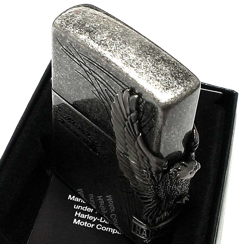 ZIPPO ライター ハーレーダビッドソン ジッポ イーグルメタル アンティークシルバー イブシバレル 国内限定モデル 銀 かっこいい 鷲 おしゃれ メンズ ギフト プレゼント