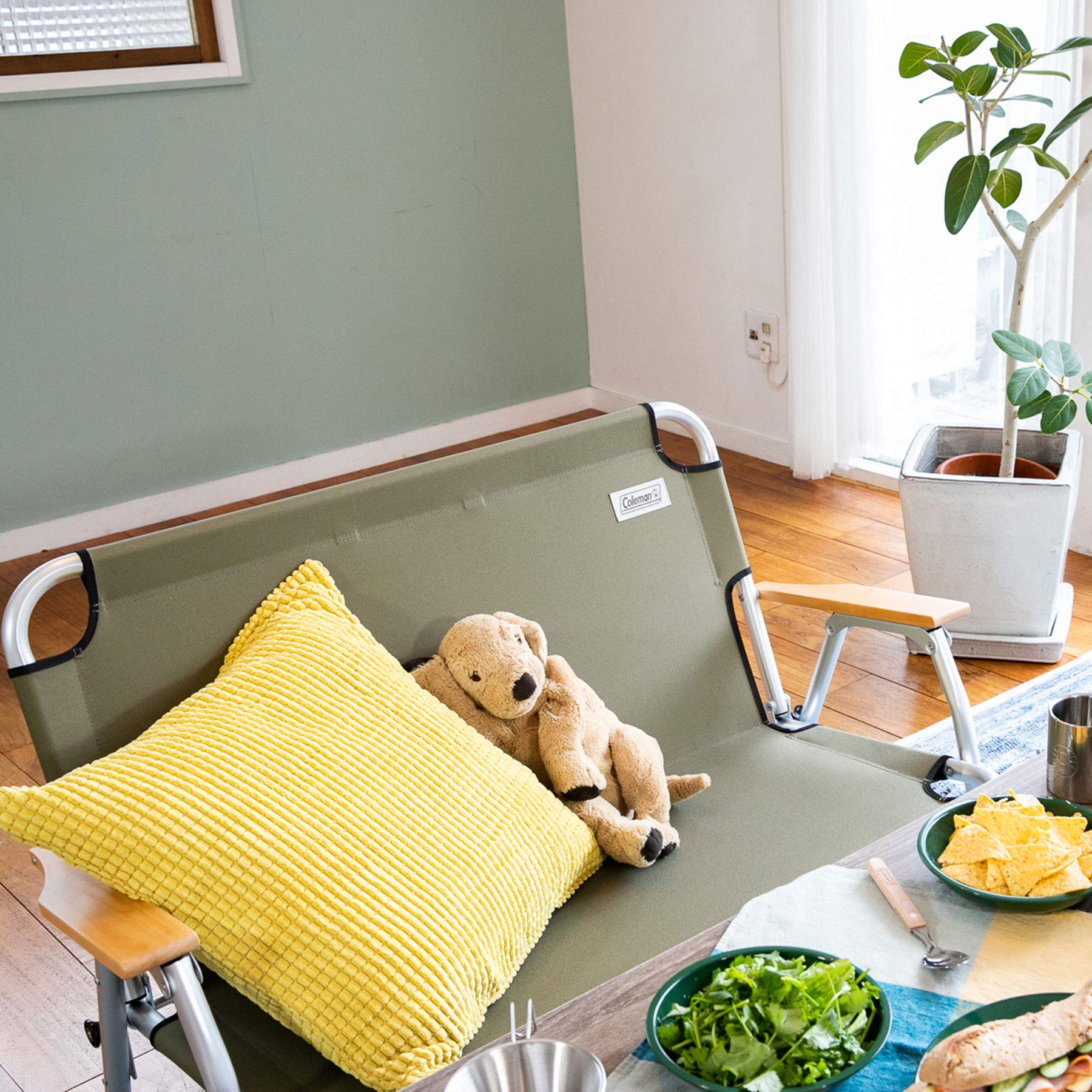 Coleman(コールマン) ベンチ リラックスフォールディングベンチ オリーブ 約3.8kg 2000033807 アウトドアチェアー キャンプ ガーデン リビング 耐荷重160kg
