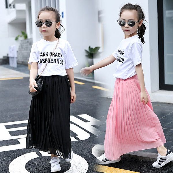 Qoo10] 親子ペア ロングスカートプリーツスカート