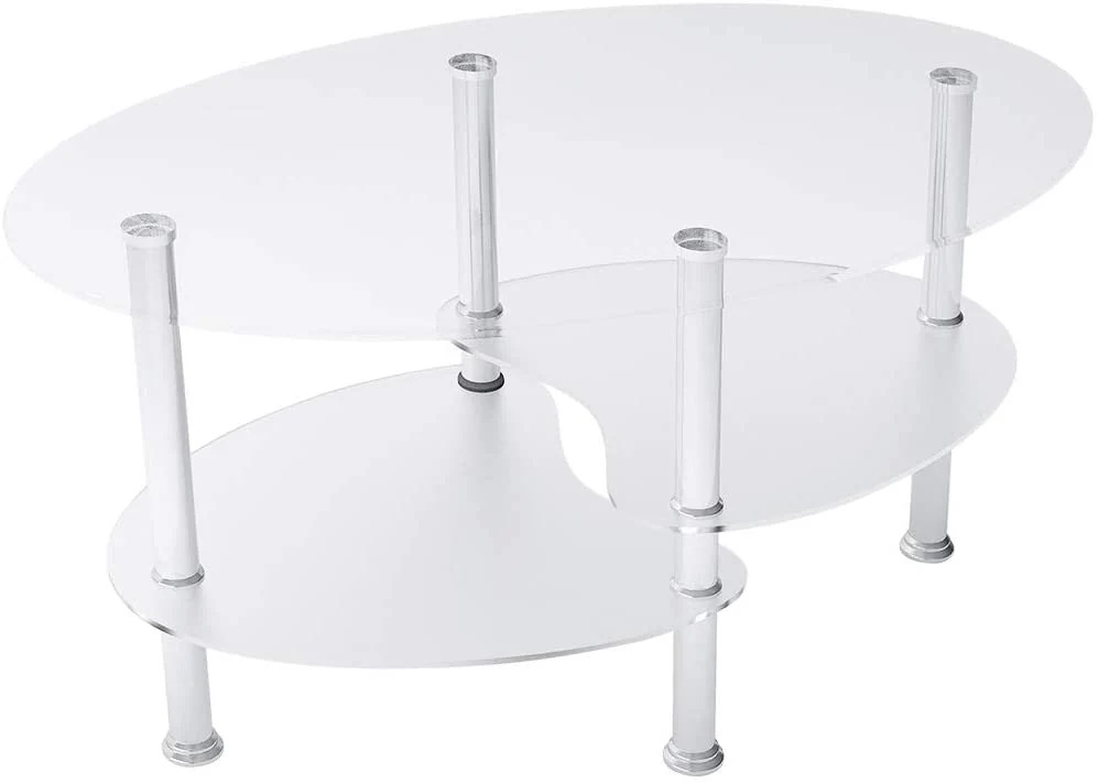 【国内発送Ｍ】216センターテーブル 魚形 ガラス天板 スチール脚 収納棚 ダイニングテーブル コンパクト 一人暮らし おしゃれ 家庭用 三段式収納棚 組立て簡単 モダン