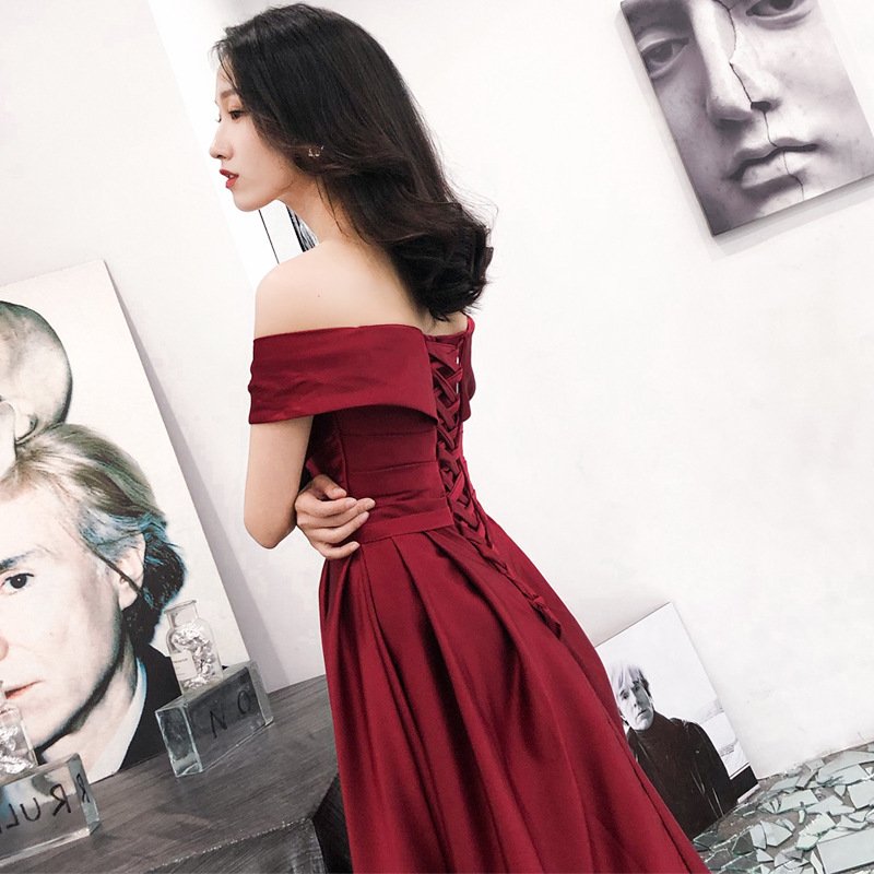カラードレス 花嫁 オフショルダー イブニングドレス 赤 ワイン ロング パーティードレス 発表会 カラードレス 花嫁 オフショルダー イブニングドレス 赤 ワイン ロング パーティードレス 発表会