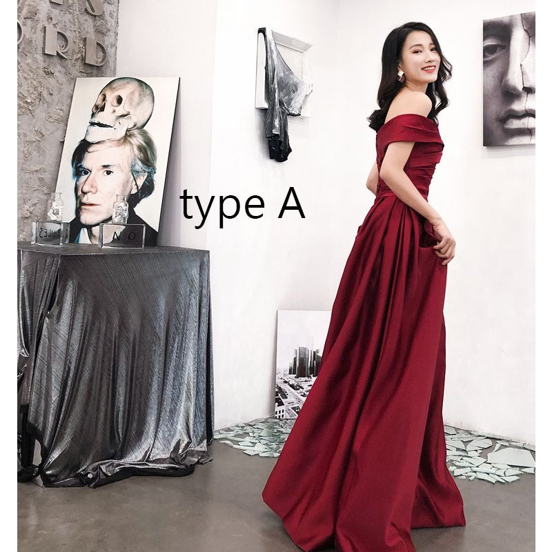 カラードレス 花嫁 オフショルダー イブニングドレス 赤 ワイン ロング パーティードレス 発表会 カラードレス 花嫁 オフショルダー イブニングドレス 赤 ワイン ロング パーティードレス 発表会