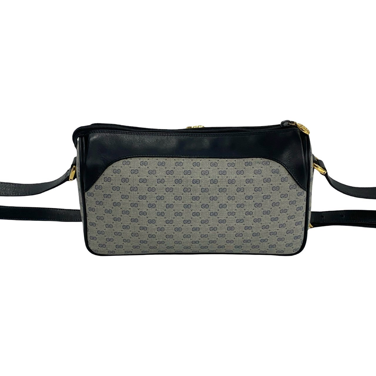 ヴィンテージ マイクロ GG ロゴ 金具ショルダーバッグ レザー PVC ネイビー 04048 ヴィンテージ マイクロ GG ロゴ 金具ショルダーバッグ レザー PVC ネイビー 04048