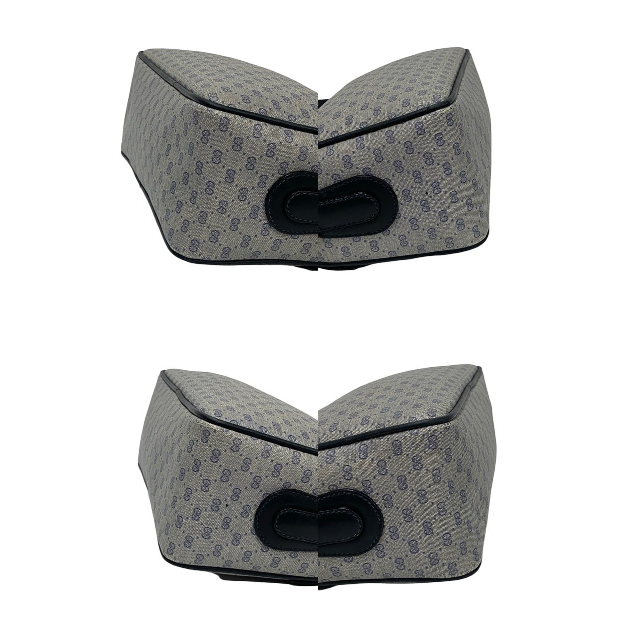 ヴィンテージ マイクロ GG ロゴ 金具ショルダーバッグ レザー PVC ネイビー 04048 ヴィンテージ マイクロ GG ロゴ 金具ショルダーバッグ レザー PVC ネイビー 04048