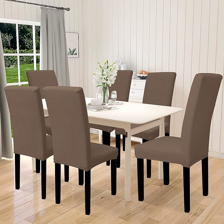 椅子カバー チェアカバー 背もたれあり 伸縮 洗える ノーアイロン 取り外し可能 無地 オフィス 家庭 ホテル レストラン Mx6枚(ダークブラウン, Mx6枚) 椅子カバー チェアカバー 背もたれあり 伸縮 洗える ノーアイロン 取り外し可能 無地 オフィス 家庭 ホテル レストラン Mx6枚(ダークブラウン, Mx6枚)