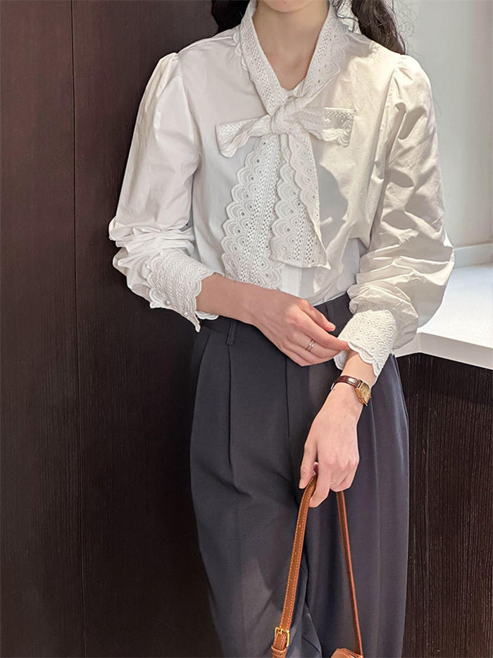 レース ボウタイブラウス レディース スーツブラウス 長袖 レディースブラウス 無地 シャツブラウス コットン 綿混 七五三 ママ スーツインナー 入学式 卒業式 インナー ボウタイ リボンタイ 袖口 レース ボウタイブラウス レディース スーツブラウス 長袖 レディースブラウス 無地 シャツブラウス コットン 綿混 七五三 ママ スーツインナー 入学式 卒業式 インナー ボウタイ リボンタイ 袖口