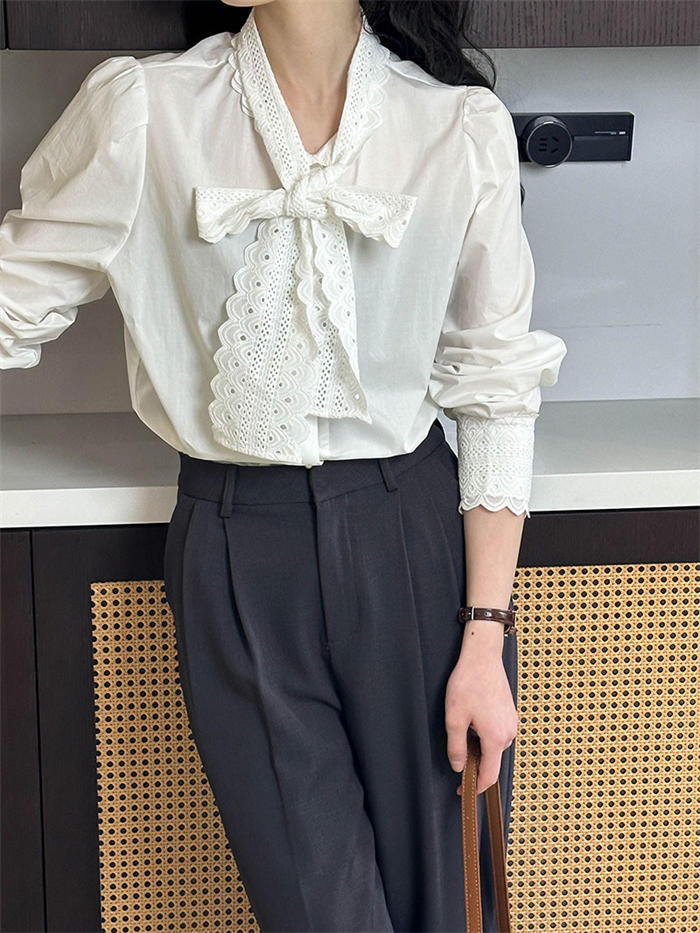 レース ボウタイブラウス レディース スーツブラウス 長袖 レディースブラウス 無地 シャツブラウス コットン 綿混 七五三 ママ スーツインナー 入学式 卒業式 インナー ボウタイ リボンタイ 袖口 レース ボウタイブラウス レディース スーツブラウス 長袖 レディースブラウス 無地 シャツブラウス コットン 綿混 七五三 ママ スーツインナー 入学式 卒業式 インナー ボウタイ リボンタイ 袖口