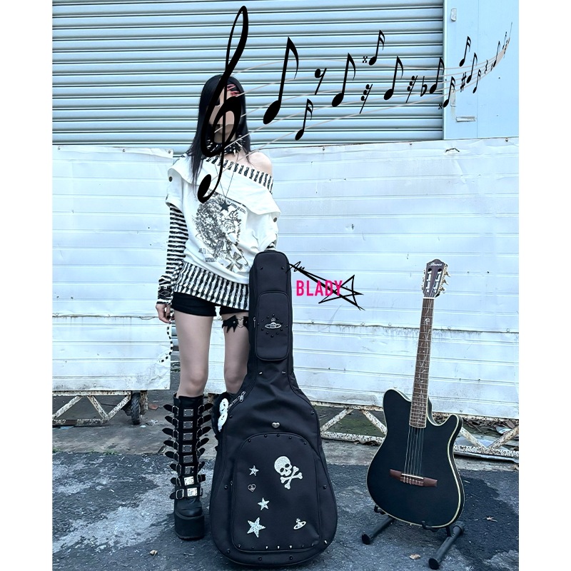 [パンクゴッドマザー]ギターバッグパーソナリティサターンエレクトリックギターベース41インチアキーンギターバッグ厚くなったピアノバッグ