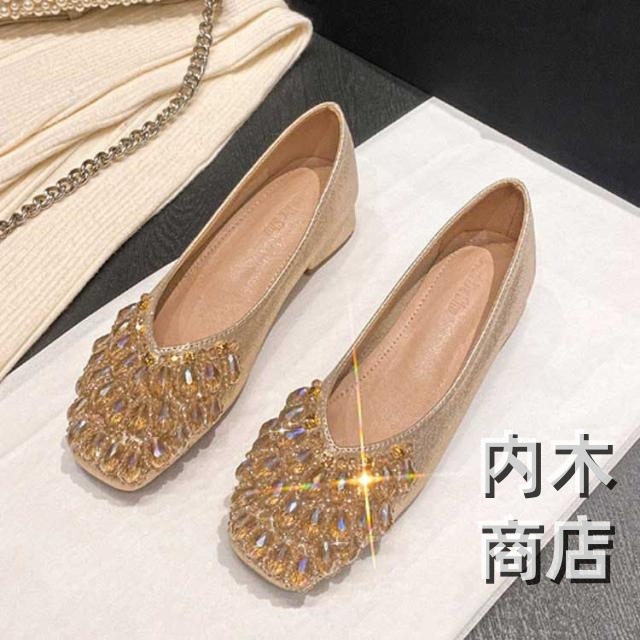 パンプス フラットパンプス 履きやすい 通勤 レディース スクエアトゥ 大きいサイズ 滑り止め カット プレゼント 痛くない きれいめ キラキラ 可愛い 大人女性 ぺたんこ バレエシューズ ギフト 太